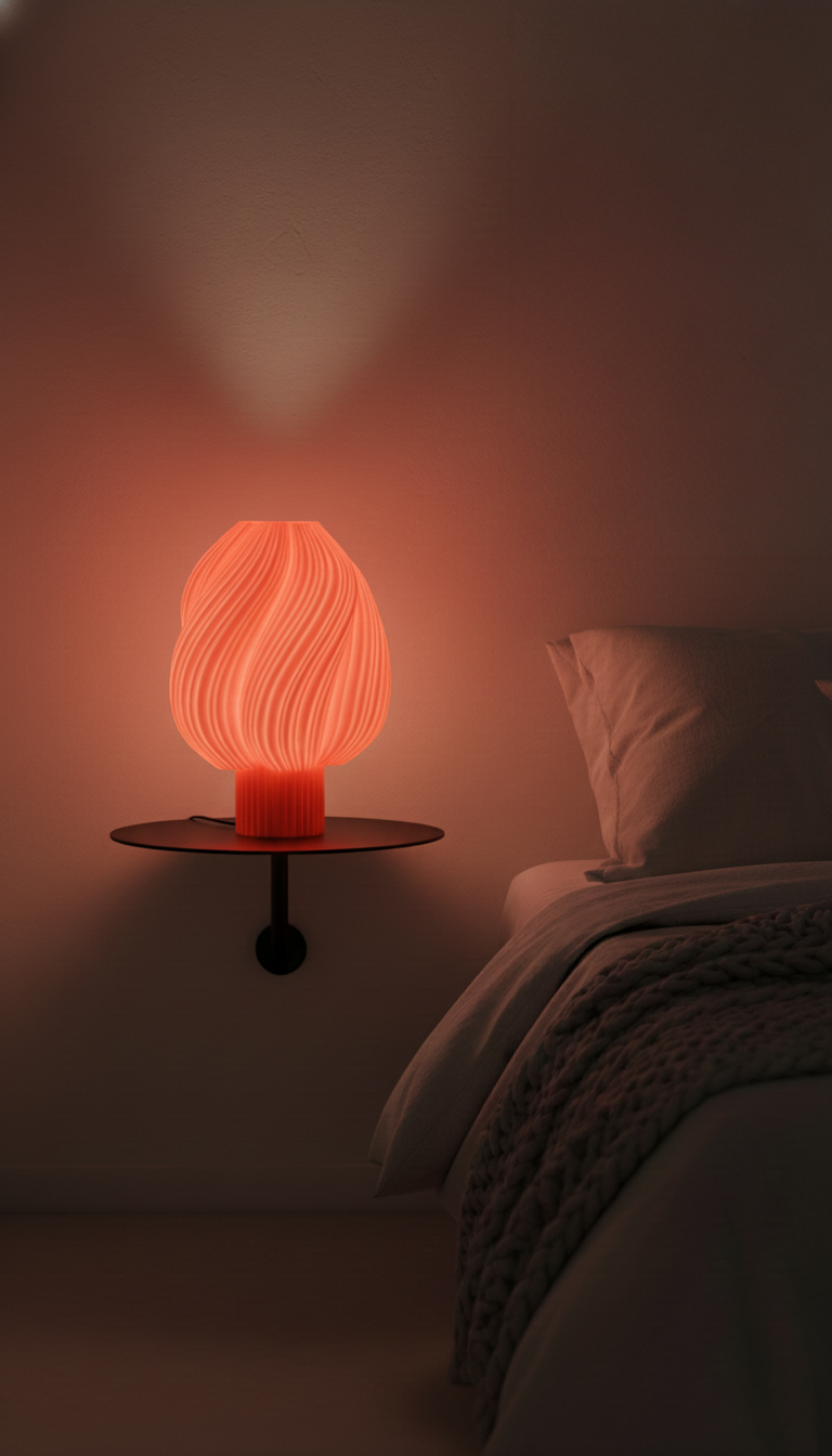 PearlBloom Kırmızı Dekoratif Masa Lambası Abajur