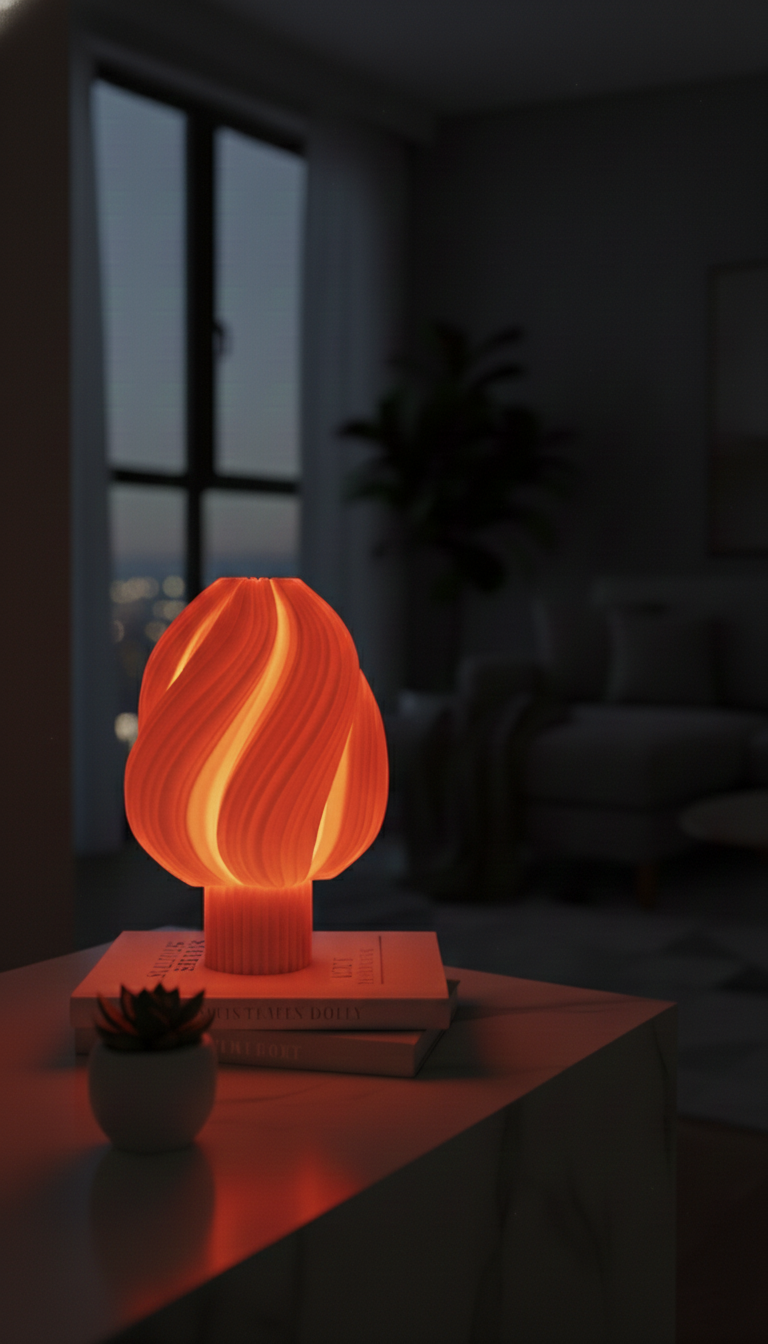 PearlBloom Kırmızı Dekoratif Masa Lambası Abajur