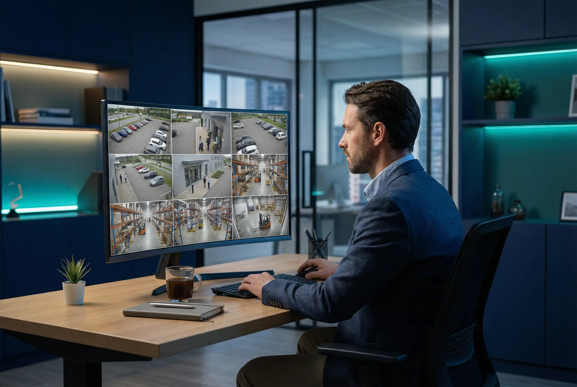 Monitor cameras on computer