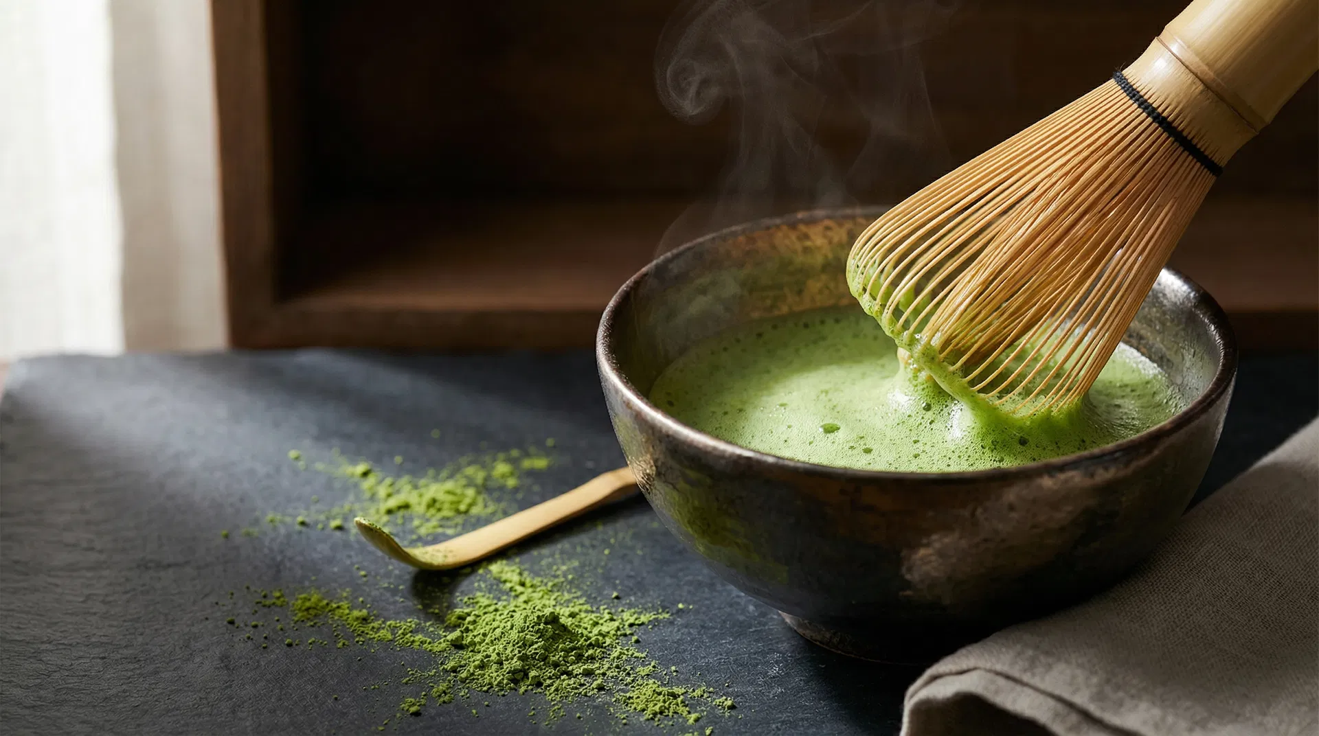 Japanese matcha ceremony preparation