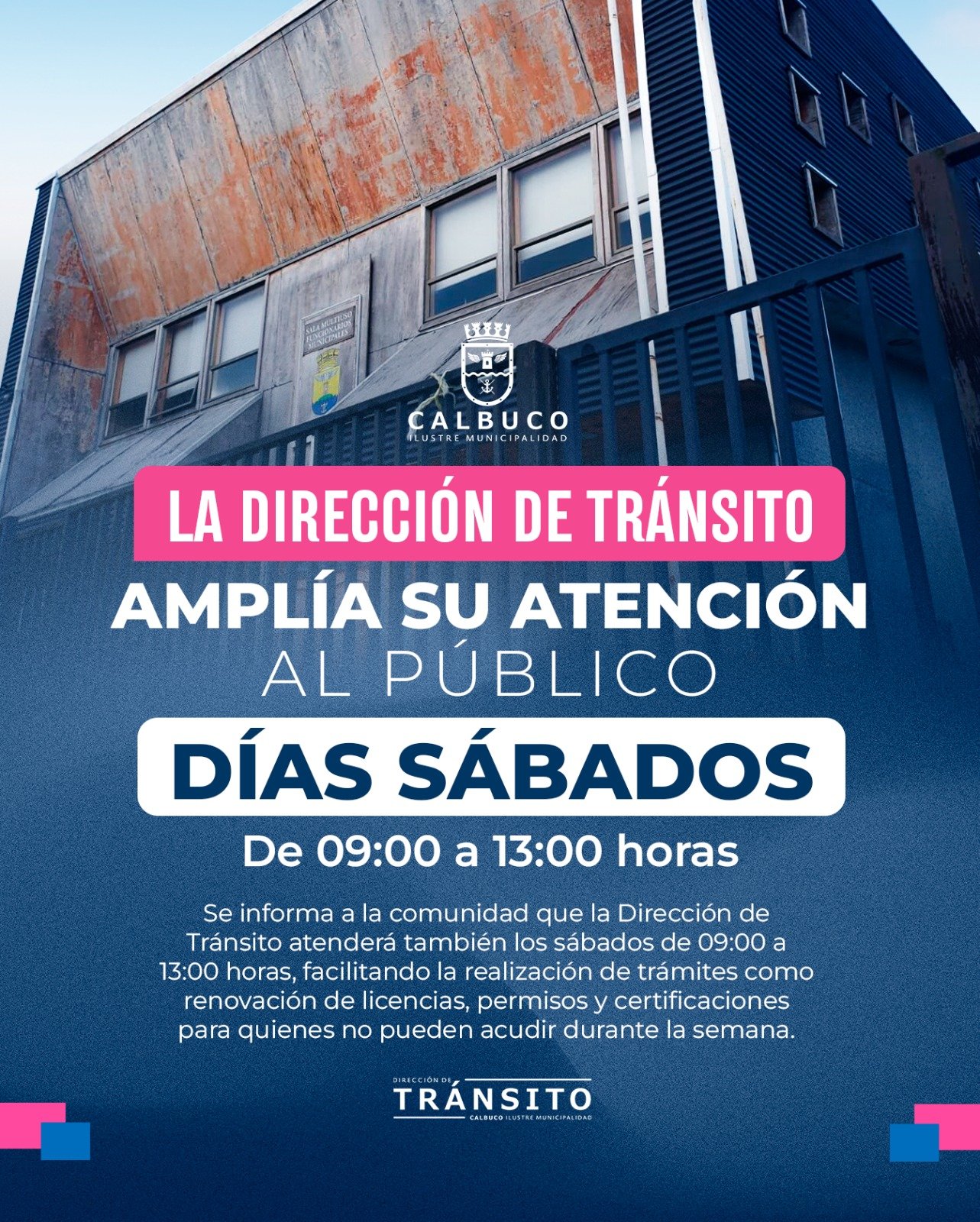 Calbuco: Dirección de Tránsito suma los sábados a su horario para facilitar trámites