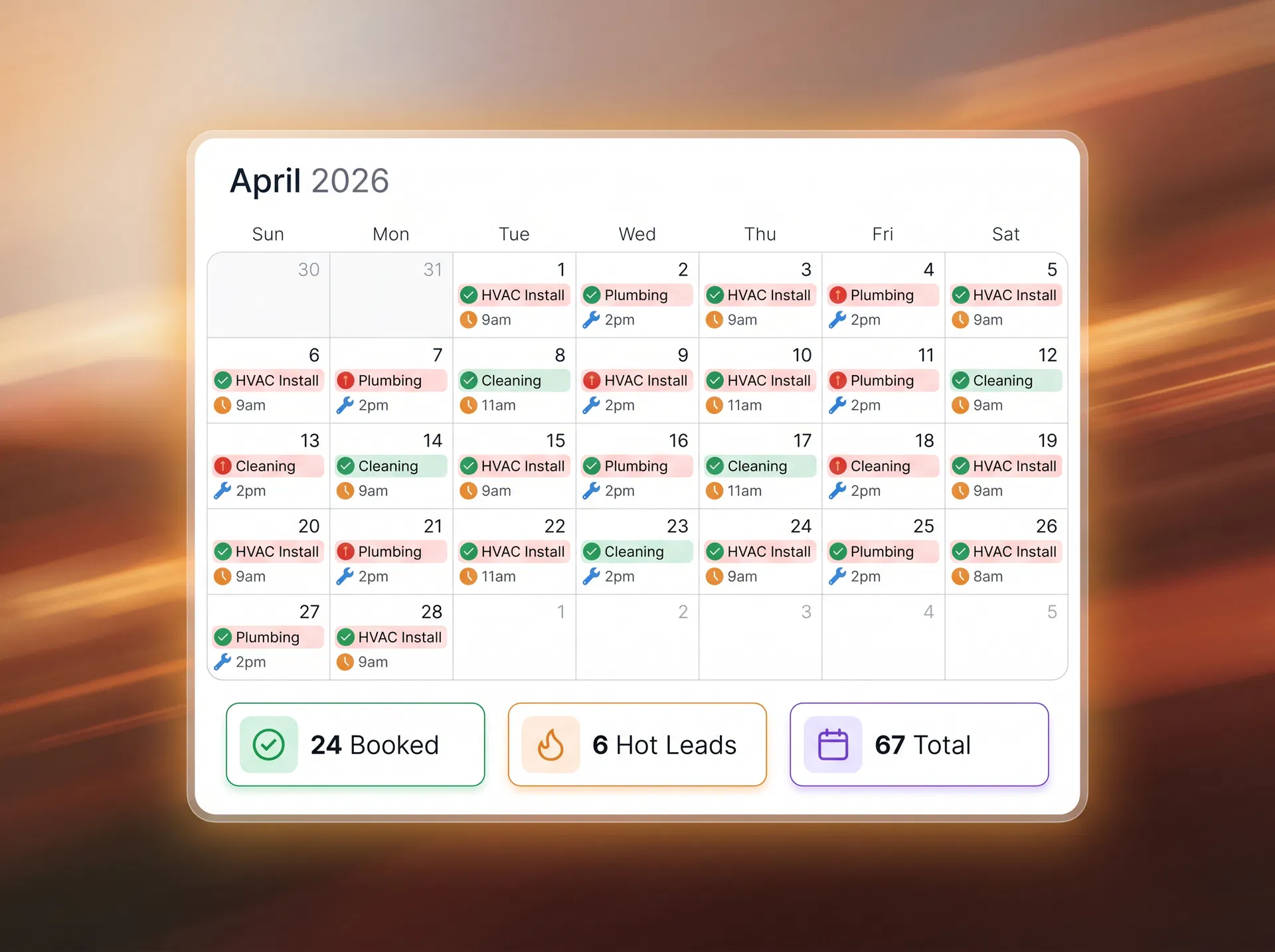 Fill up your calendar