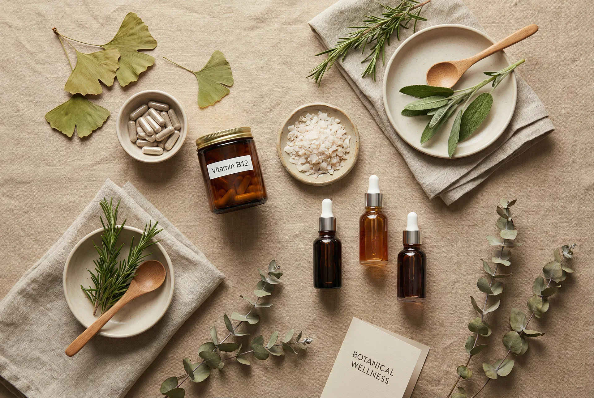 Natural botanical ingredients commonly found in wellness supplements