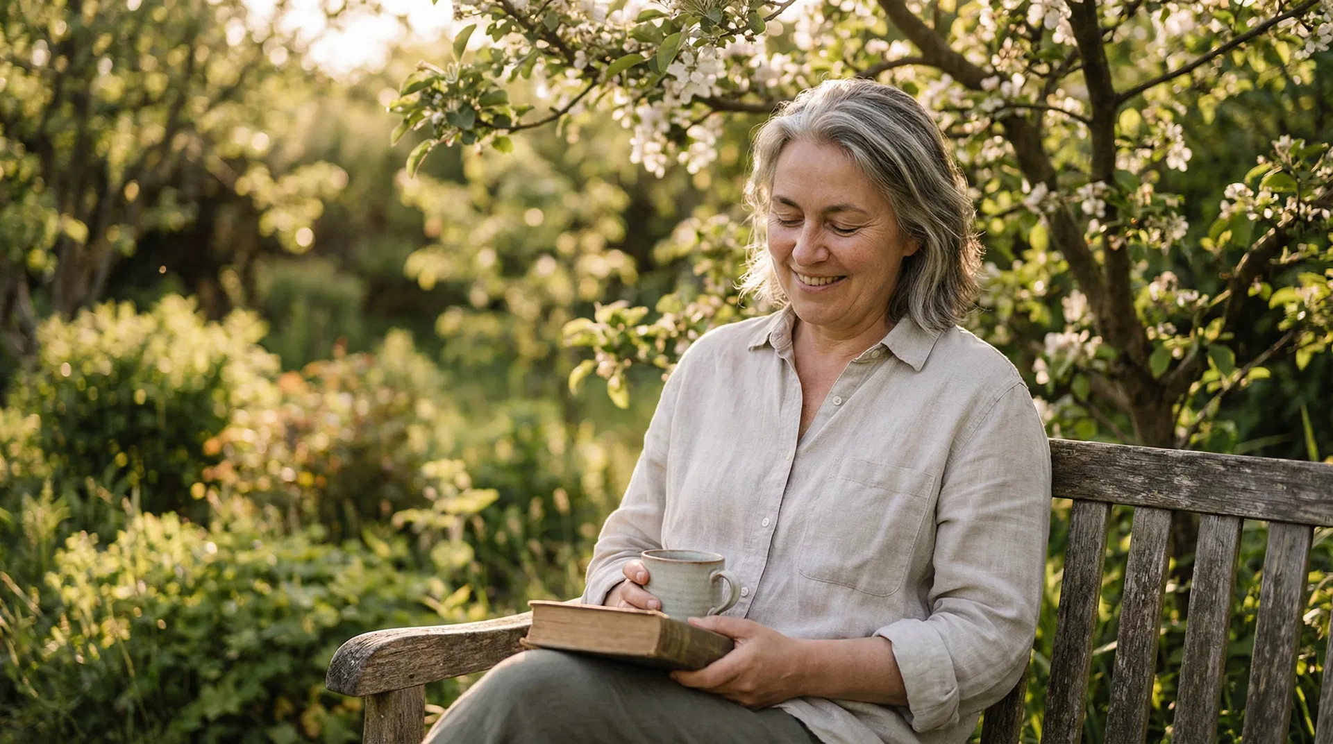 Person enjoying a peaceful moment, representing overall wellness