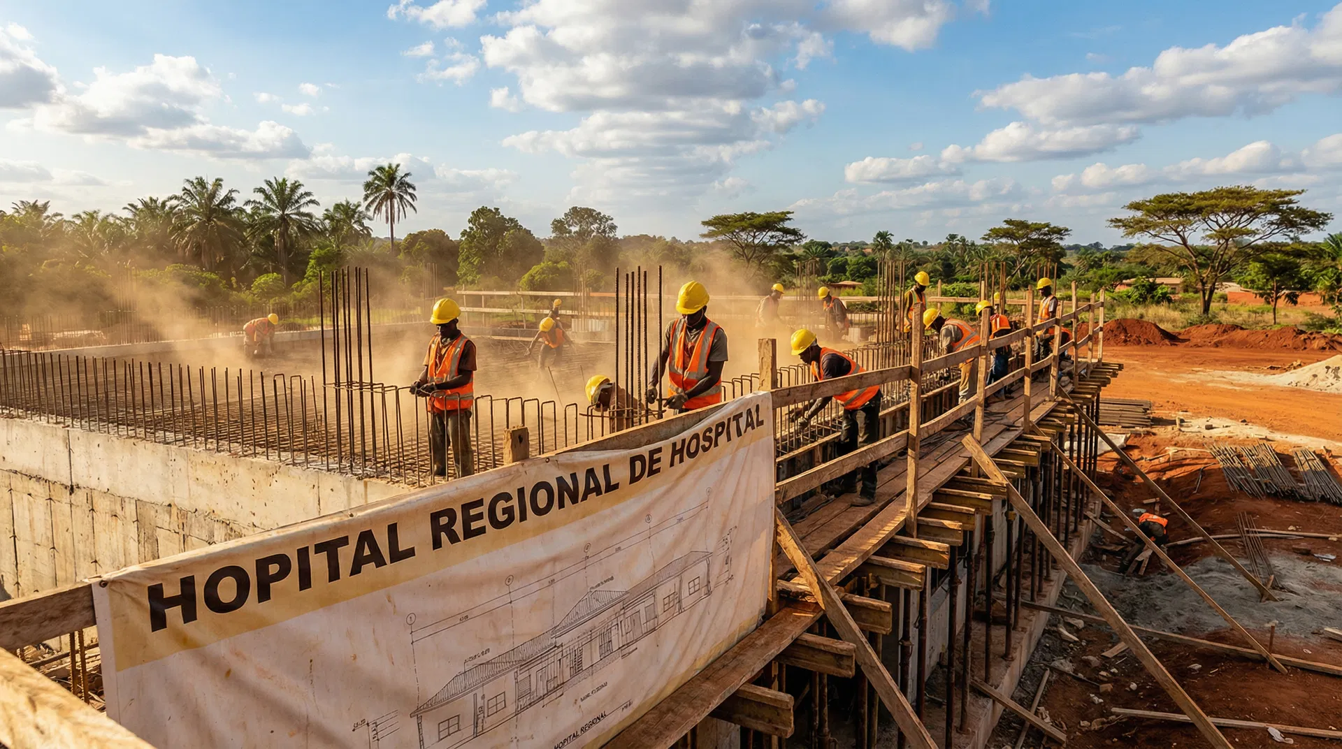 Hospital under construction in West Africa