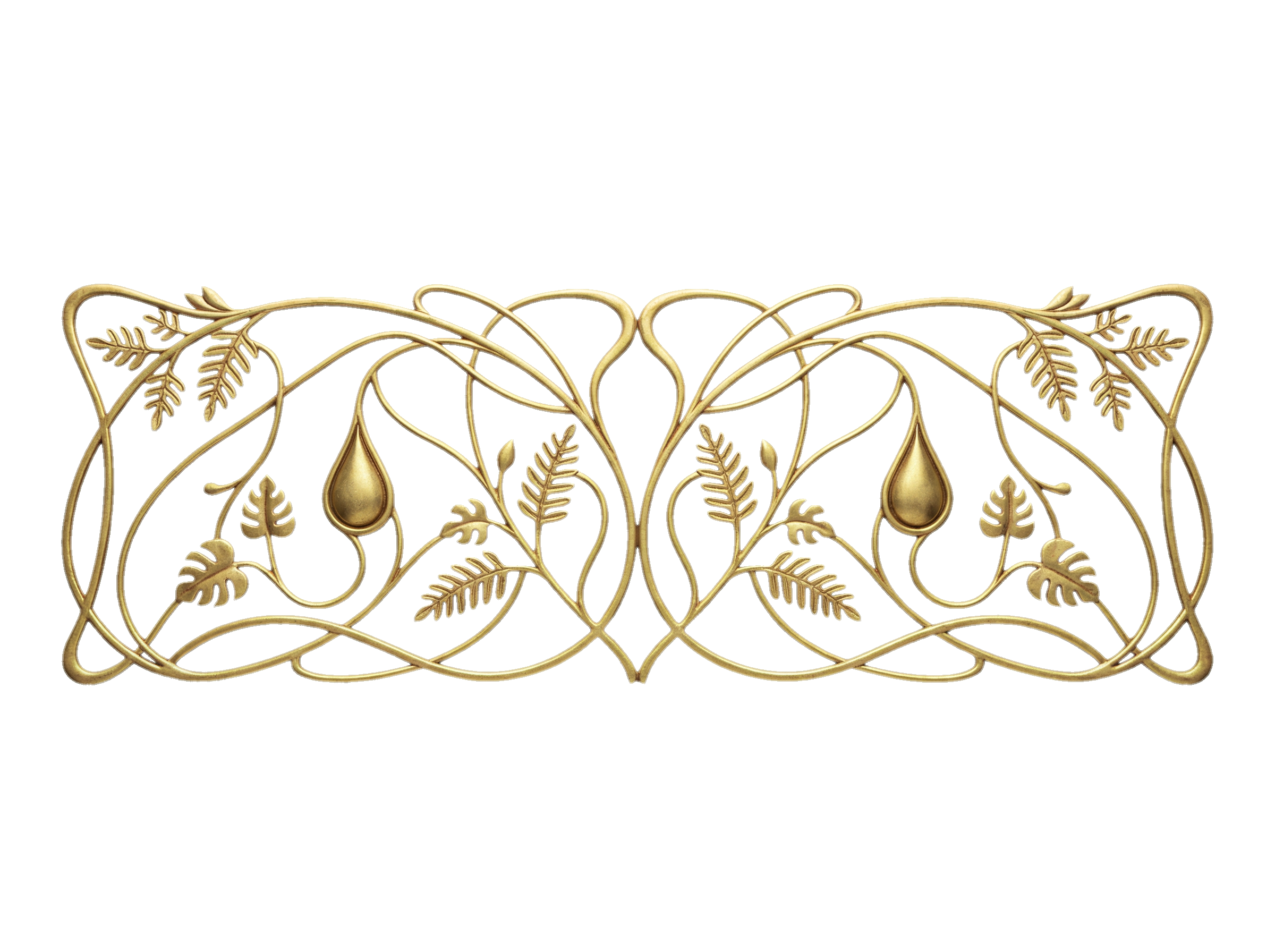 Ornamento bot�nico dourado