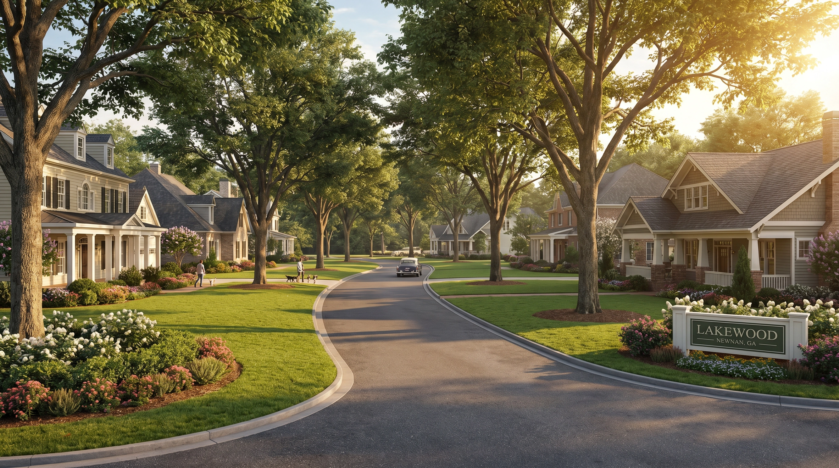 Arbor Springs neighborhood in Newnan, Georgia — upscale homes with large lots and mature trees