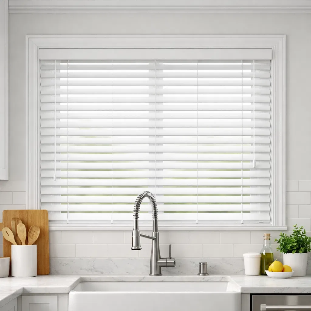 Cozinha Moderna - Persiana Horizontal Branca