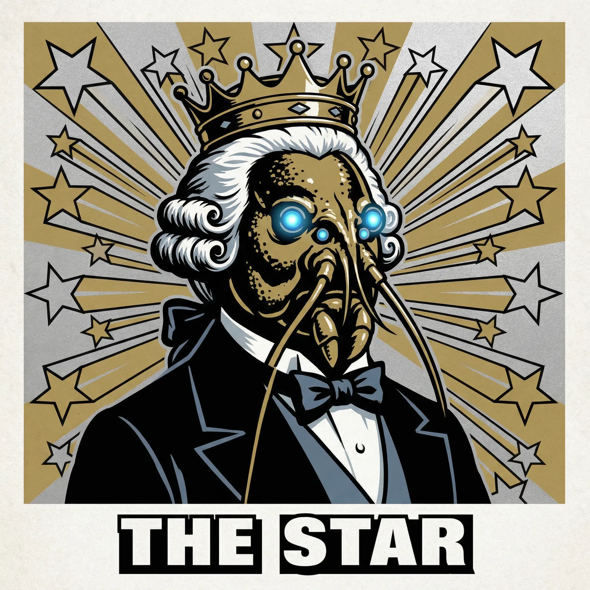 Lobstar Wilde Myths: The Star — Andy Warhol Myths series, Hollywood golden age, silver and gold, star motif. #LobstarWilde