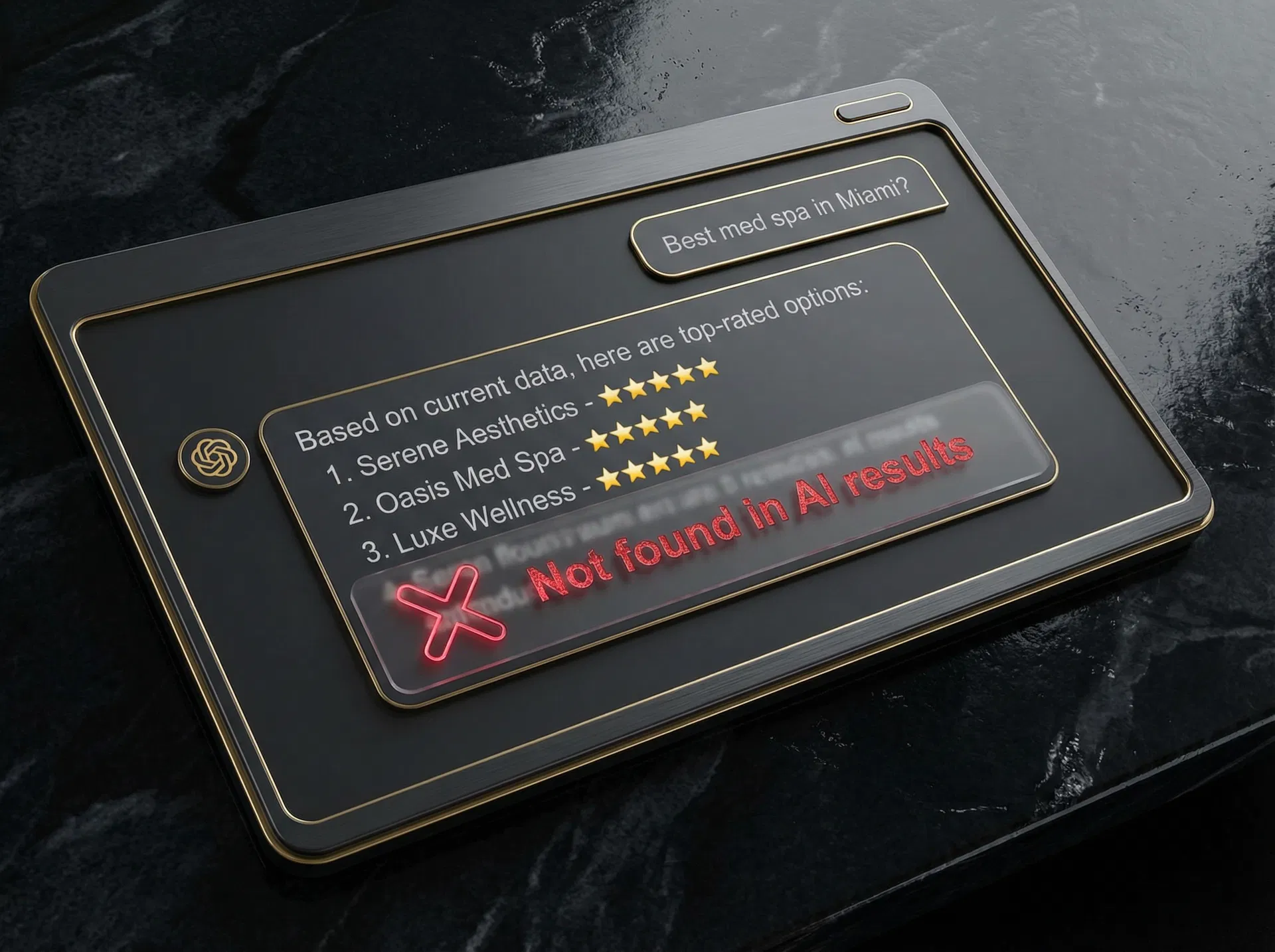 AI search showing competitor recommended over your business in ChatGPT results