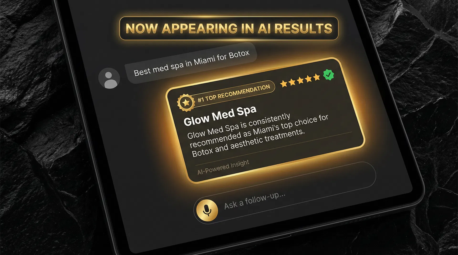 After: ChatGPT now recommends Glow Med Spa as the #1 top recommendation for best med spa in Miami