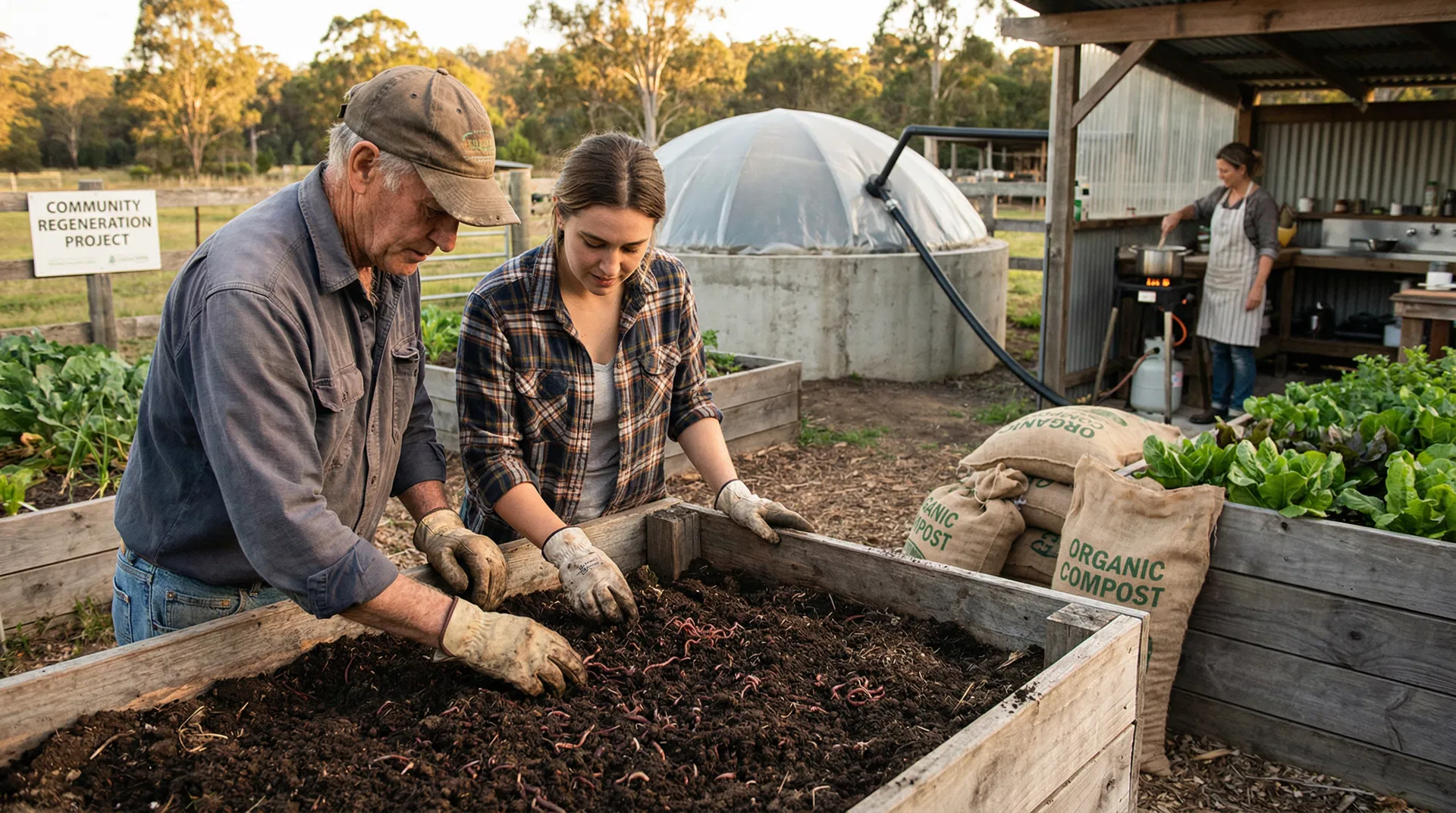 Red wiggler composting and biogas methane capture loop ecosystem at GSHS