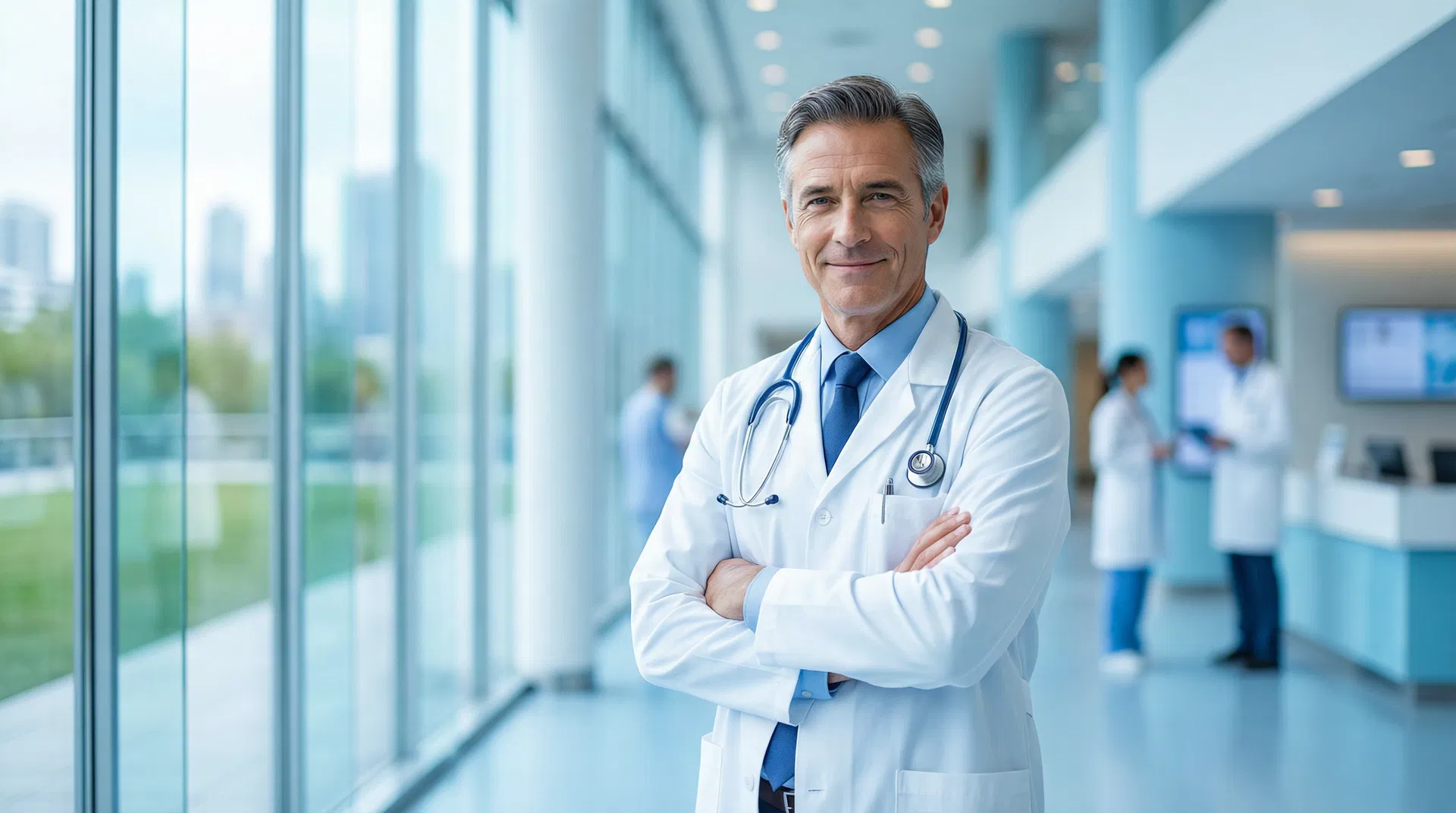 Profesional médico en hospital moderno