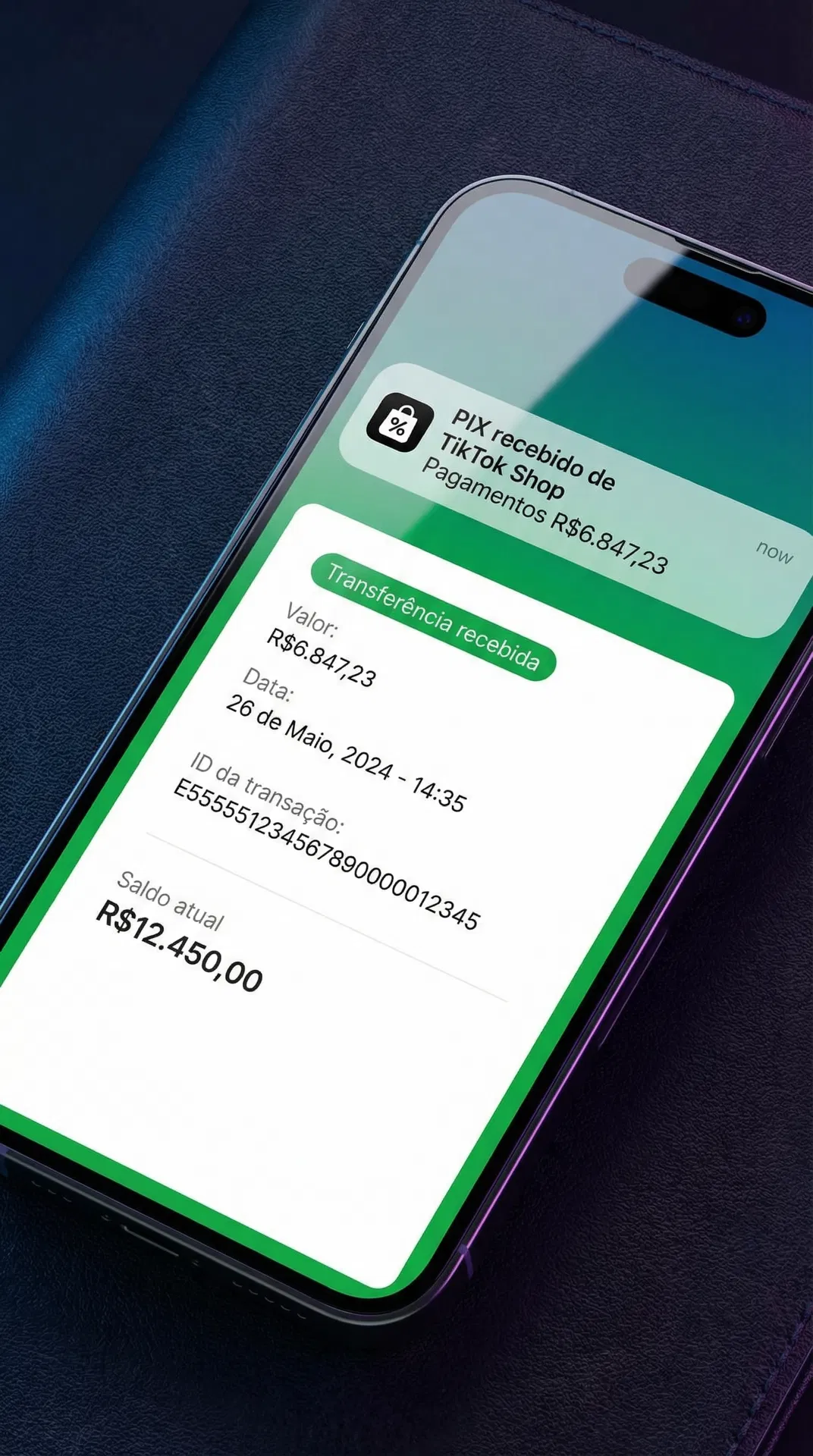 PIX recebido de R$6.847,23 do TikTok Shop