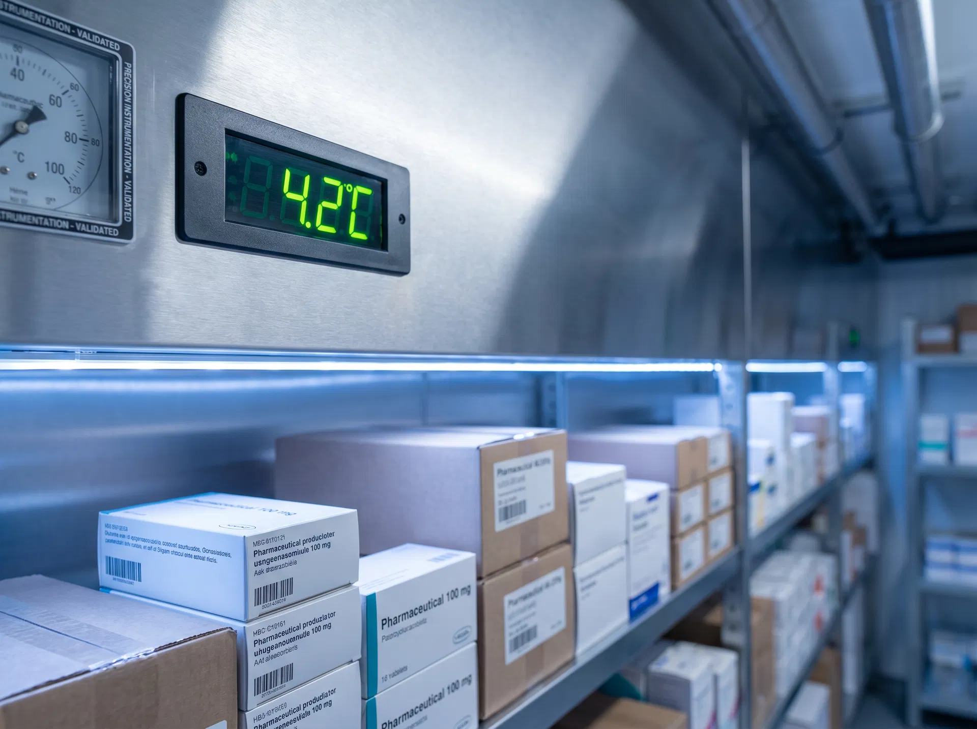 Pharmaceutical cold chain temperature monitoring