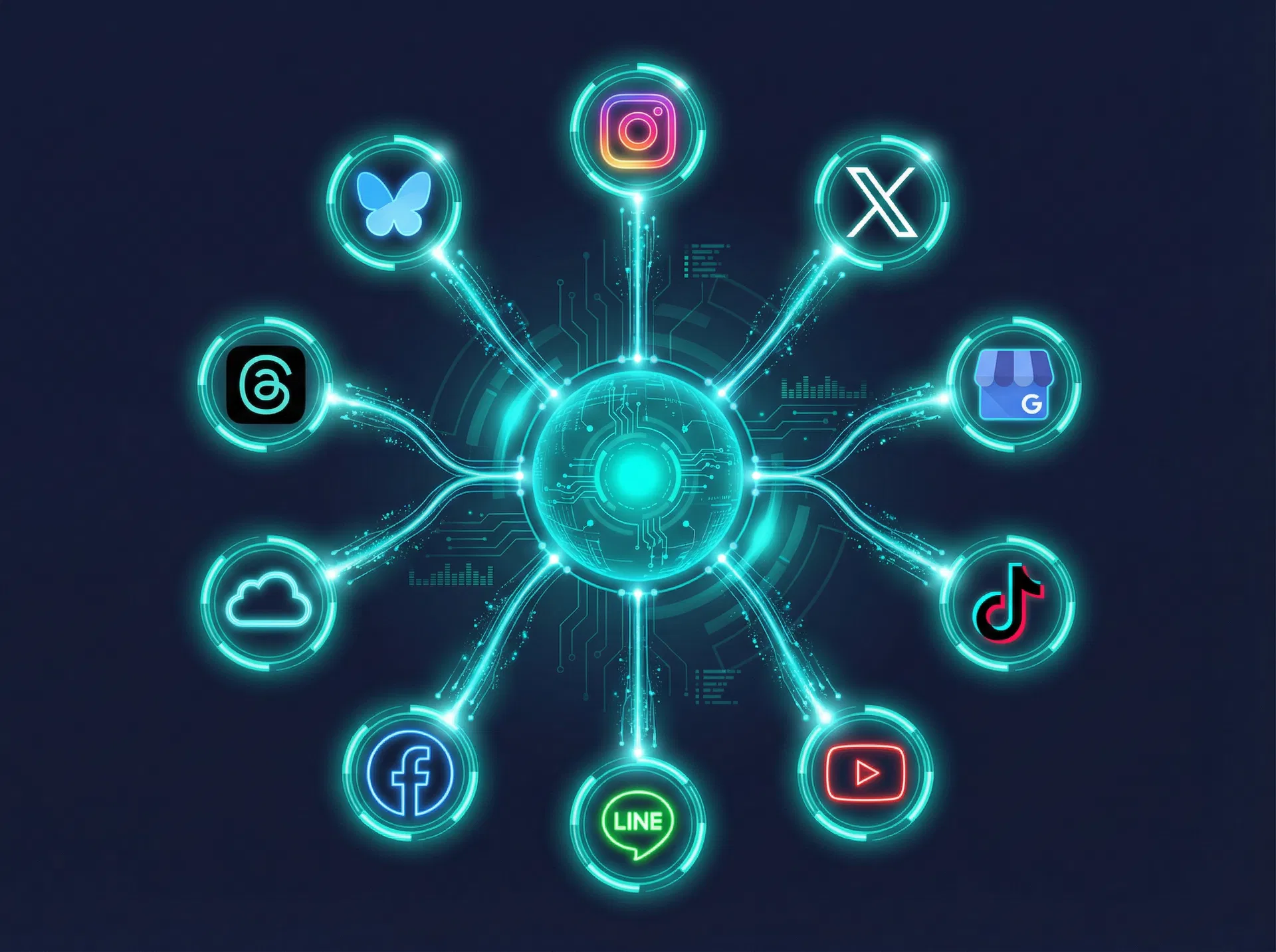 9つのSNS媒体に対応