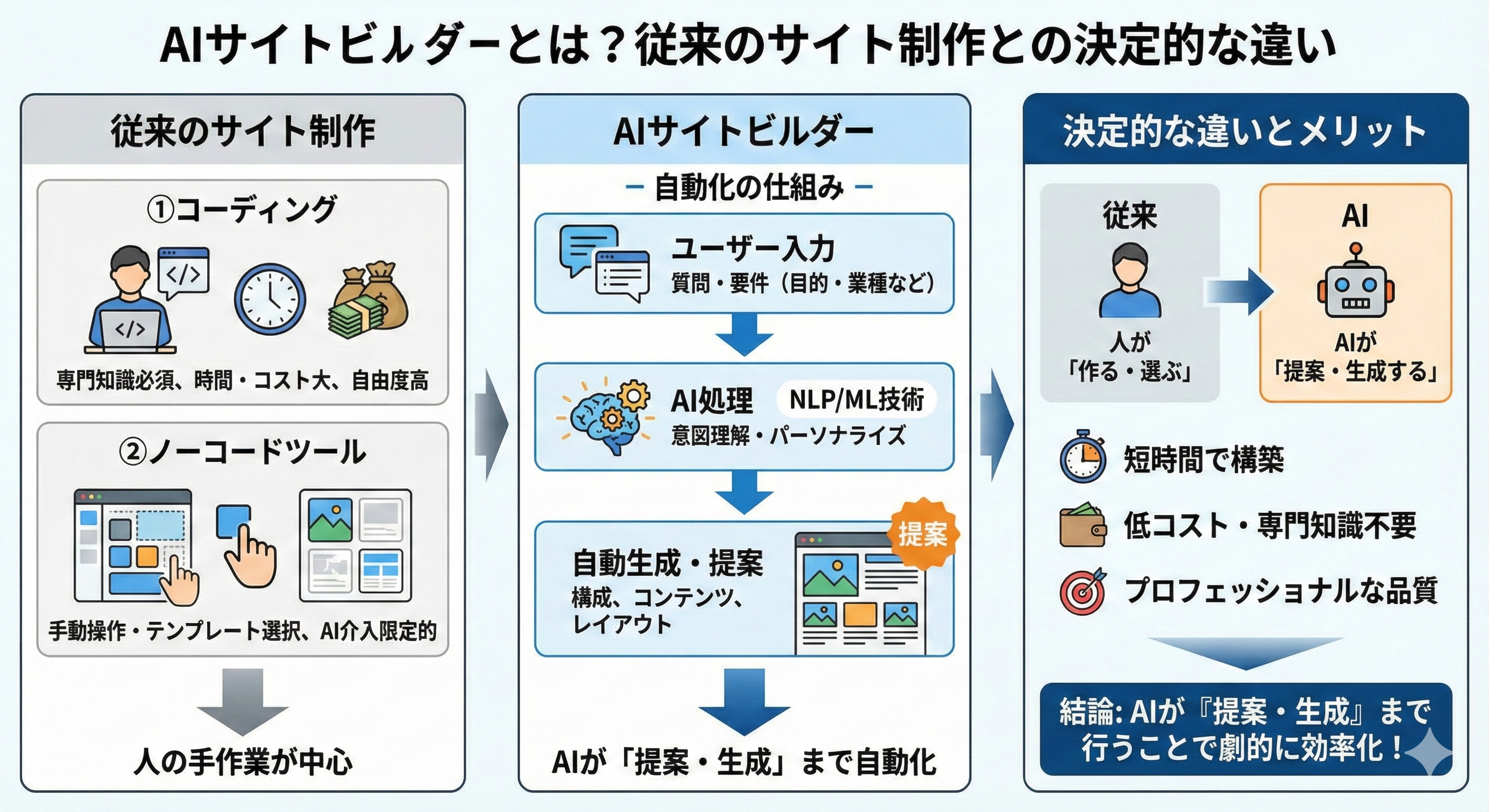 AIサイトビルダーとは？基本的な仕組みと従来のサイト制作との違い