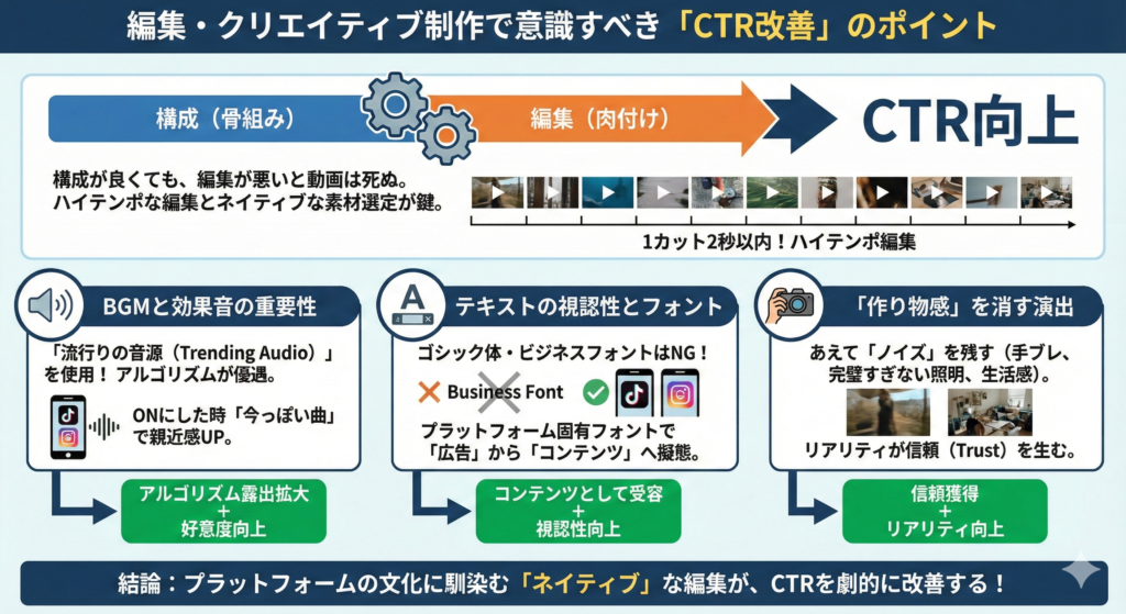 編集・クリエイティブ制作で意識すべき「CTR改善」のポイントは？