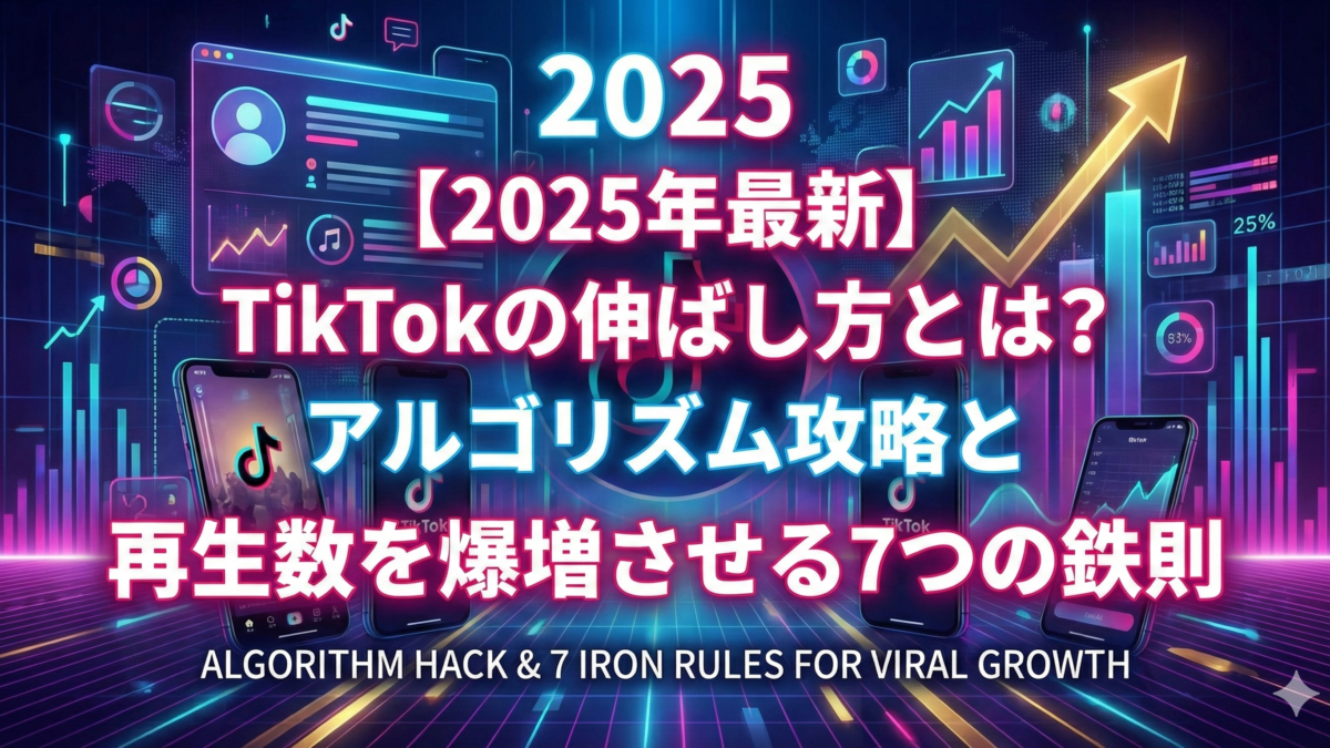 【2025年最新】TikTokの伸ばし方とは？アルゴリズム攻略と再生数を爆増させる7つの鉄則