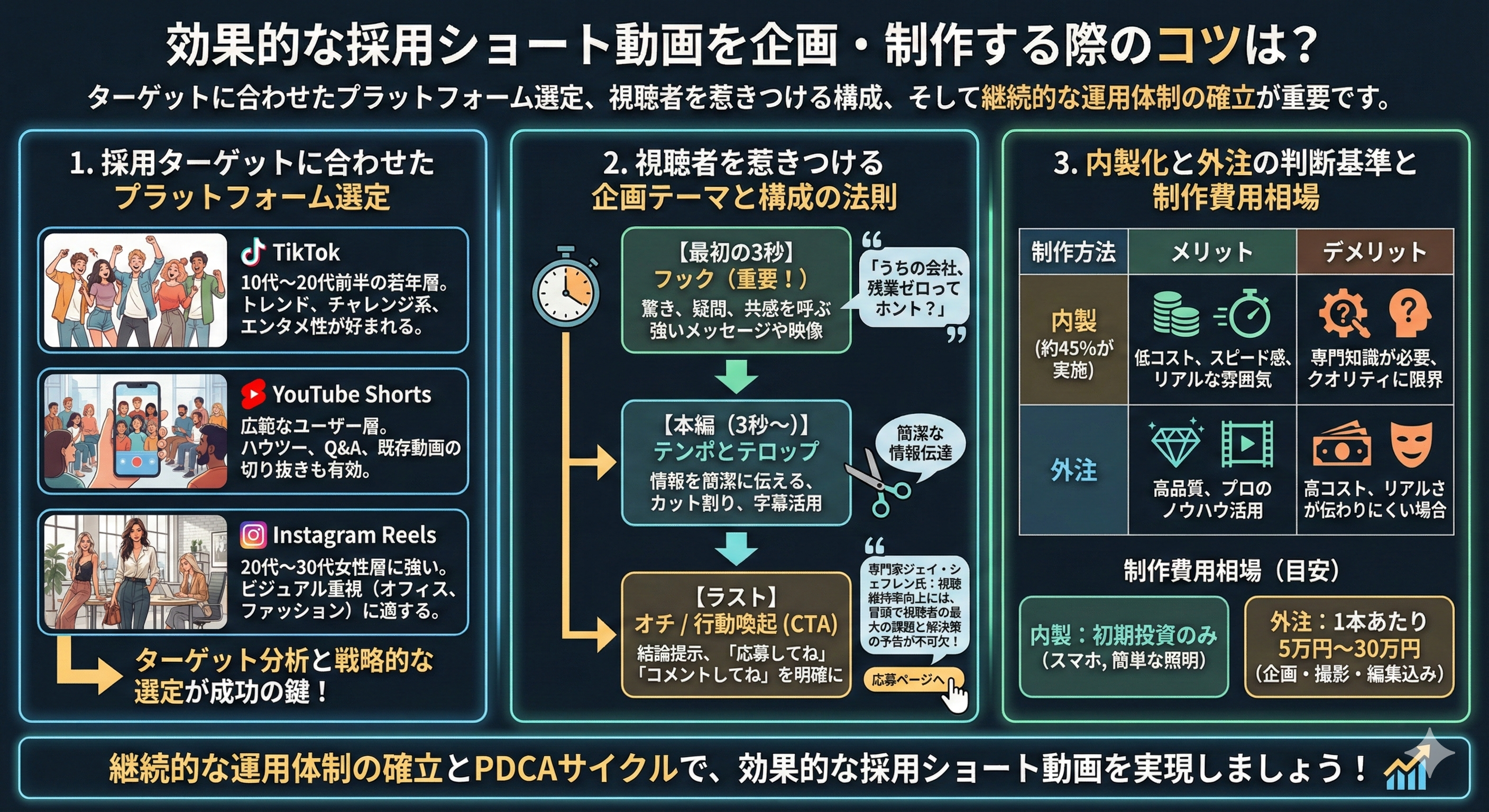 効果的な採用ショート動画を企画・制作する際のコツは？