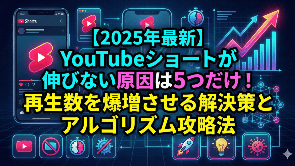 【2025年最新】YouTubeショートが伸びない原因は5つだけ！再生数を爆増させる解決策とアルゴリズム攻略法