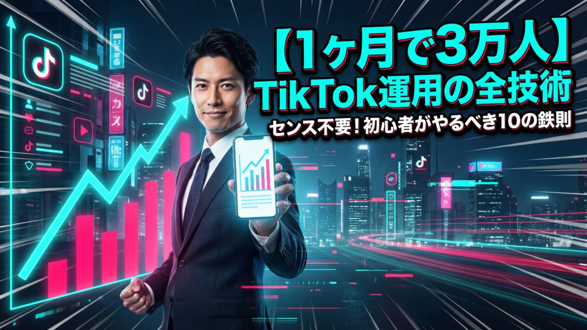 【1ヶ月で3万人】センス不要。「TTP」と「3秒」だけで勝つ企業TikTokの始め方