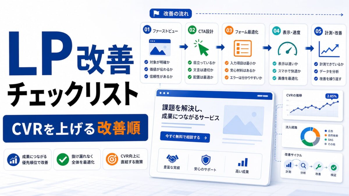 LP改善チェックリスト｜CVRを上げるために見るべき項目と改善順