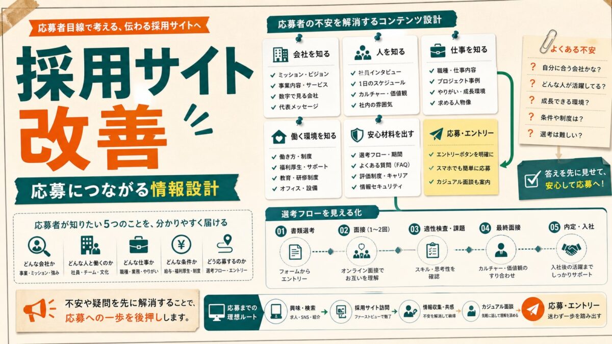 採用サイト改善ガイド｜応募につながる情報設計と導線の作り方