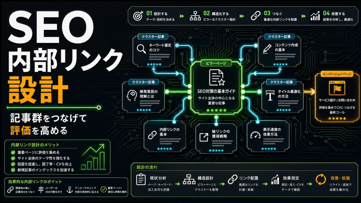SEO内部リンク設計｜記事群をつなげて評価を高める実務手順