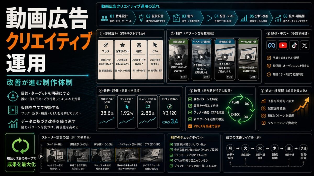 動画広告クリエイティブ運用｜改善が進む制作体制と検証方法
