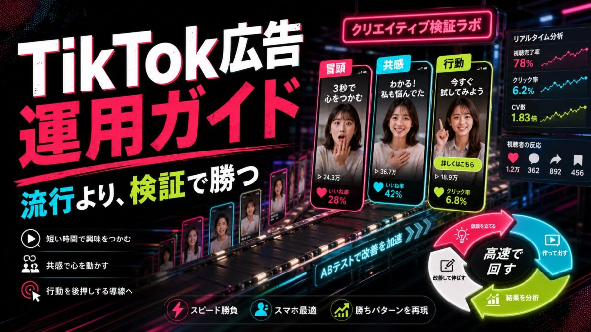 TikTok広告運用の実務ガイド｜配信設計と動画クリエイティブ改善