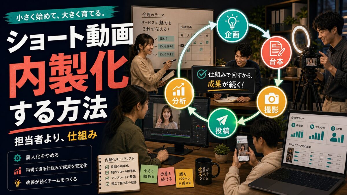 ショート動画運用を内製化する方法｜体制・本数・改善フローを解説