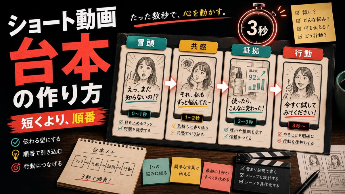 ショート動画台本の作り方｜冒頭3秒からCTAまでの構成例