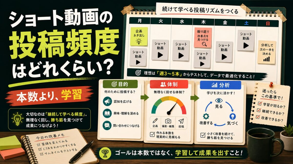 ショート動画の投稿頻度はどれくらい？運用目的別の考え方を解説