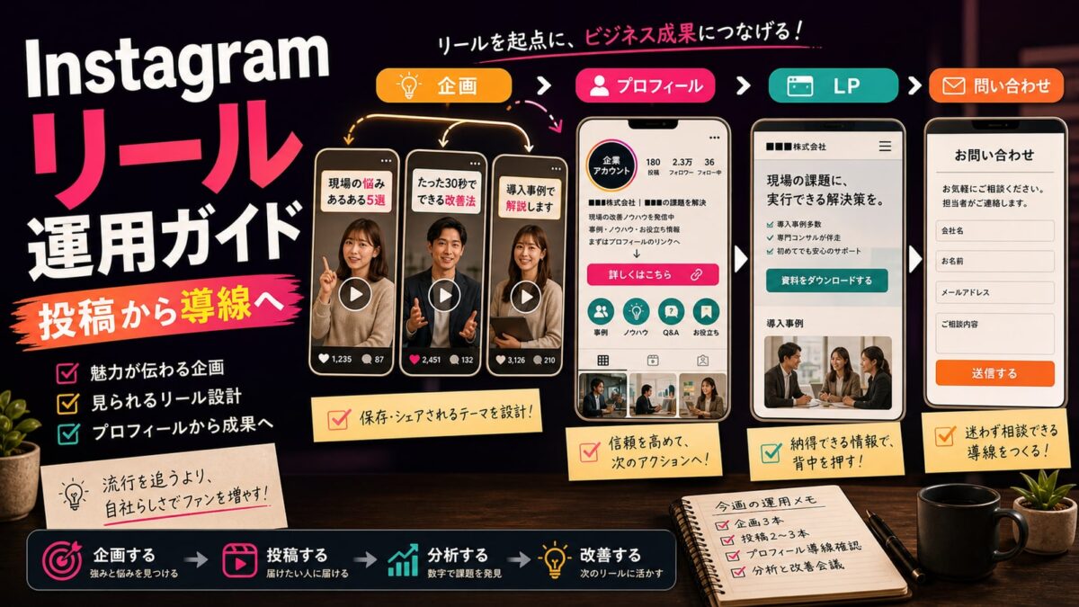 Instagramリール運用ガイド｜企業アカウントで成果を出す実務フロー