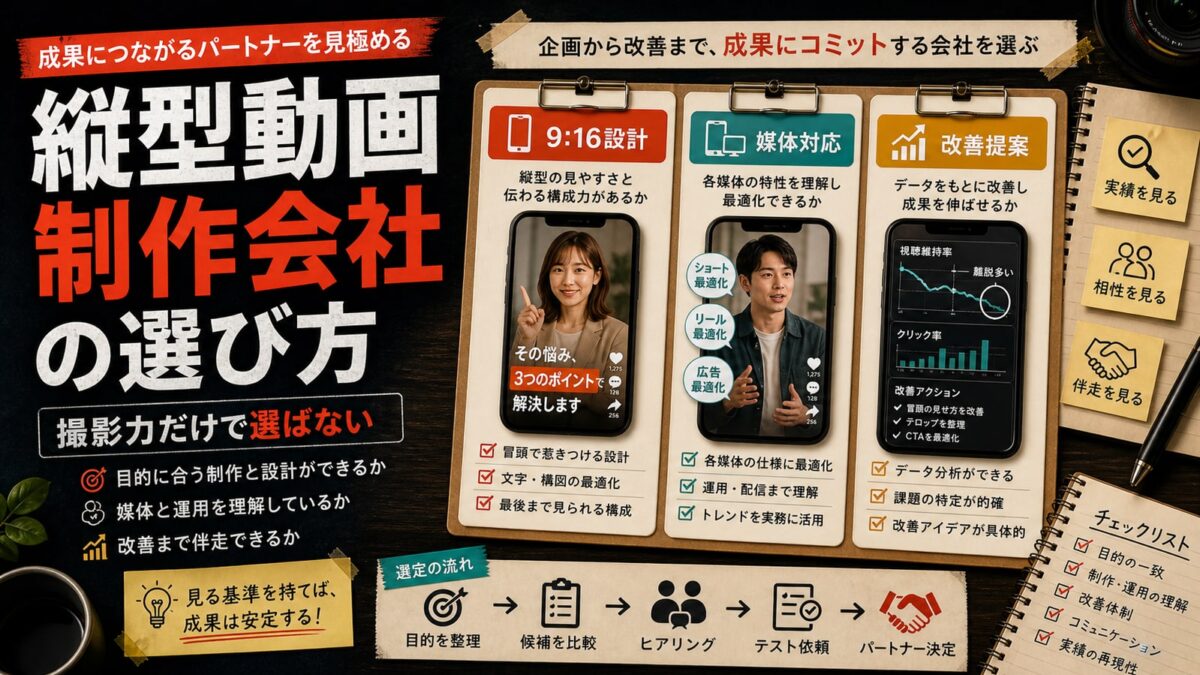 縦型動画制作会社の選び方｜TikTok・リール・ショート対応の見極め方