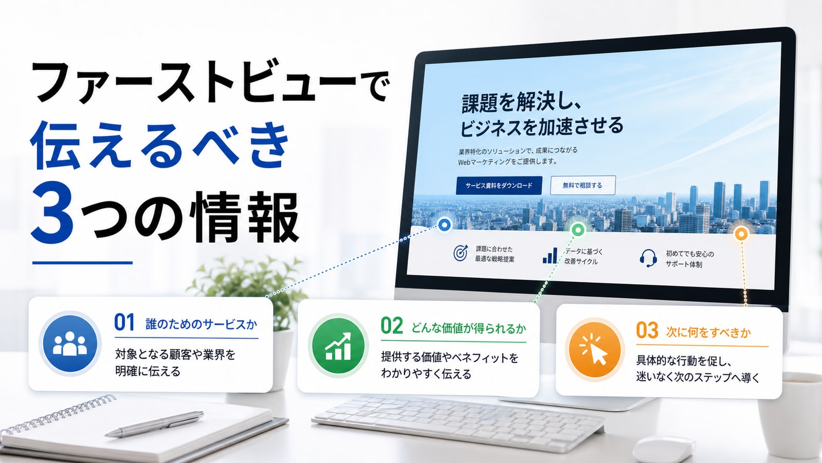 ファーストビューで伝えるべき3つの情報