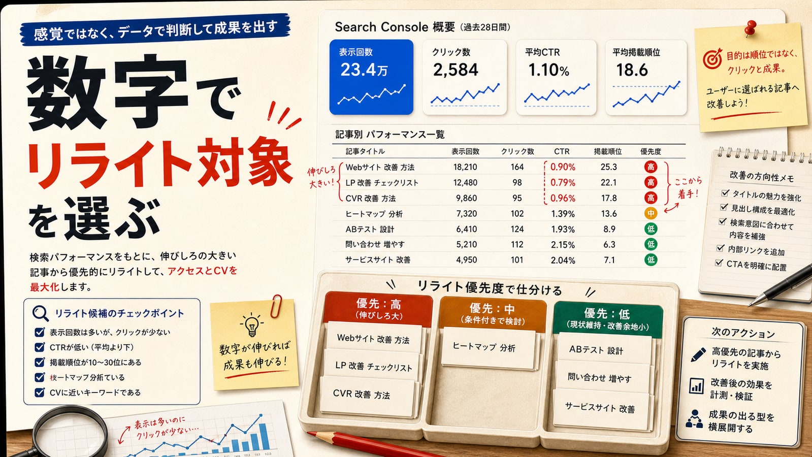 リライト対象は数字で選ぶ