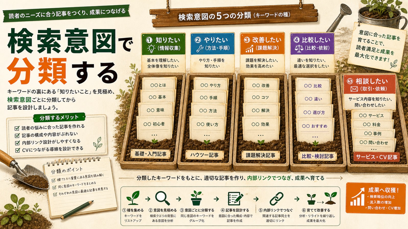 キーワードを検索意図で分類する