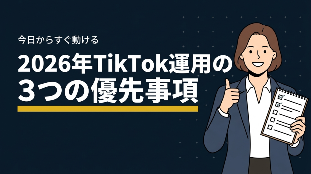 まとめ：2026年TikTok運用の3つの優先事項