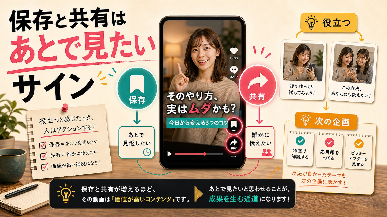 保存と共有は「あとで見たい」のサイン