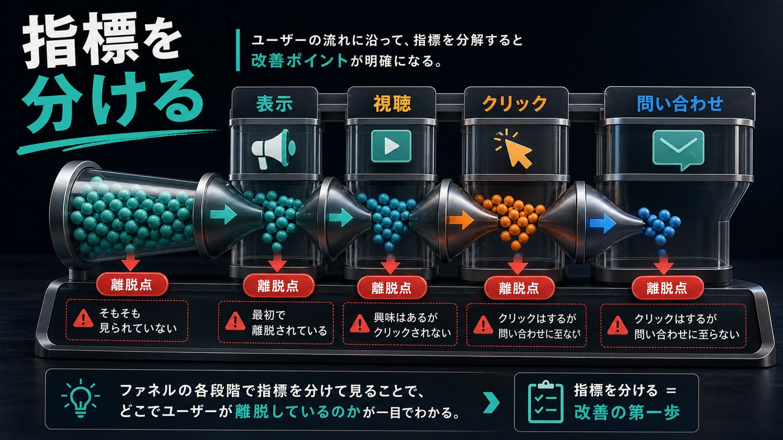 指標をファネルで分ける