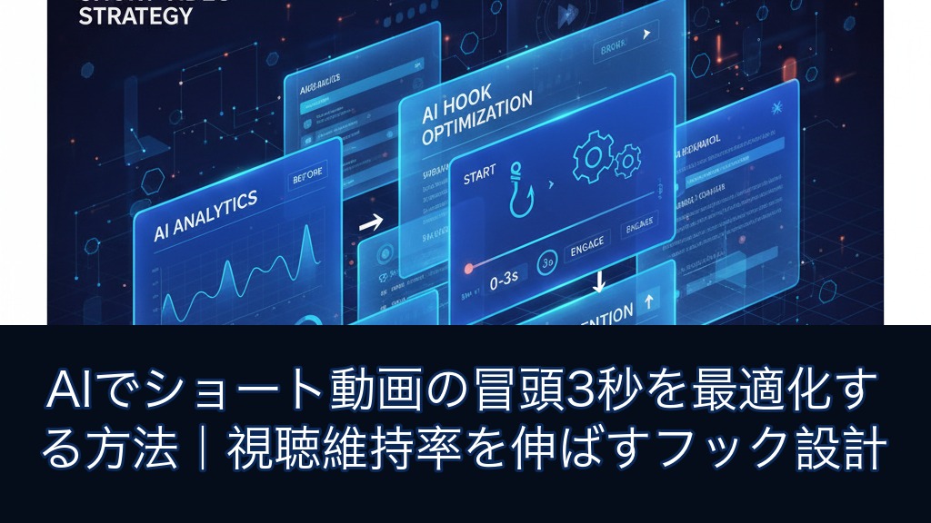 AIでショート動画の冒頭3秒を最適化する方法｜視聴維持率を伸ばすフック設計
