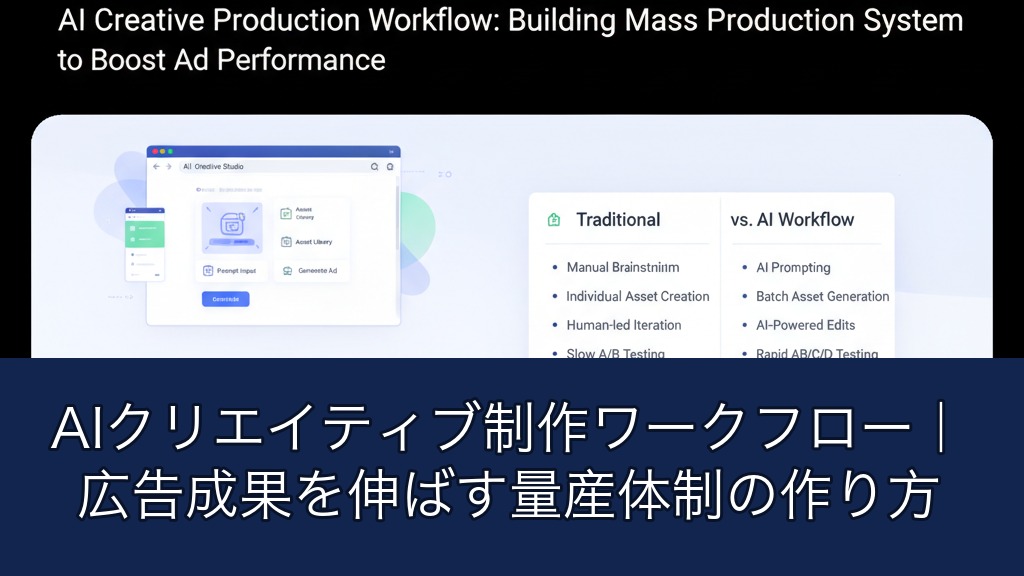 AIクリエイティブ制作ワークフロー｜広告成果を伸ばす量産体制の作り方