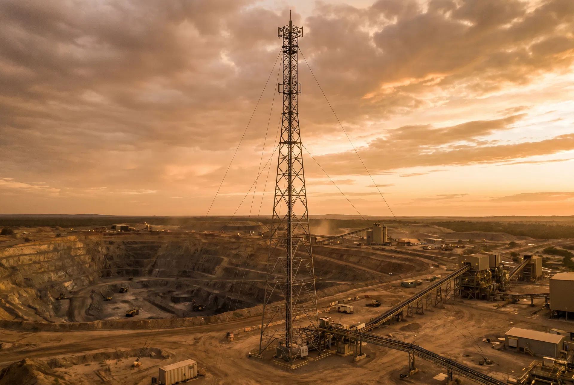 Communications tower at mine site