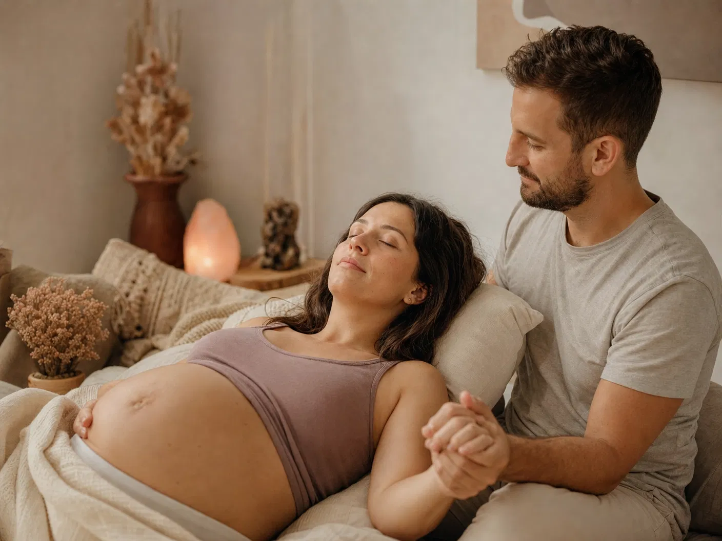 Couple during hypnobirthing session