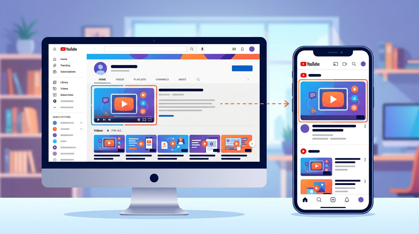 Mobile vs desktop thumbnail preview comparison, showing responsive display diffe...