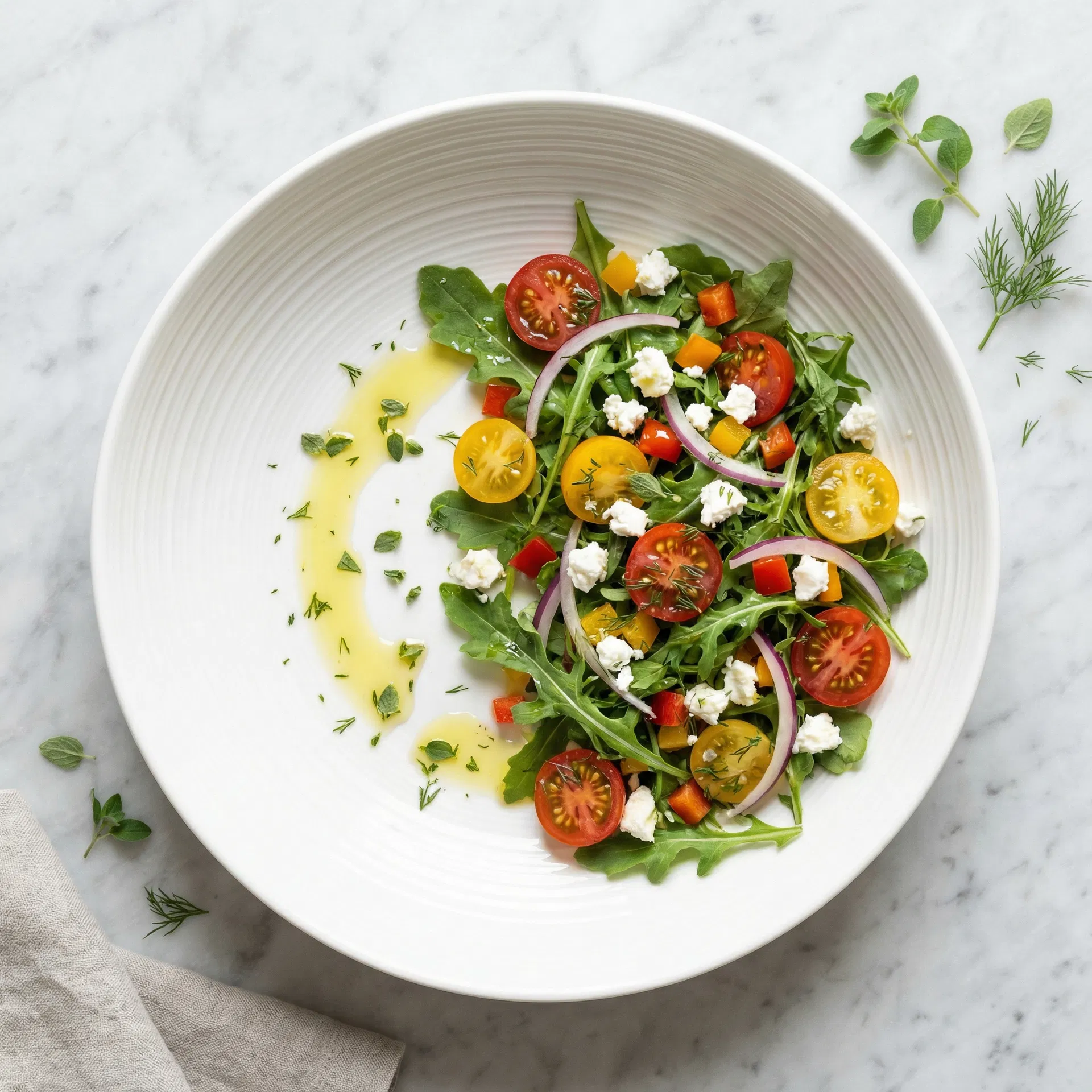 Mediterranean Arugula Salad with Feta