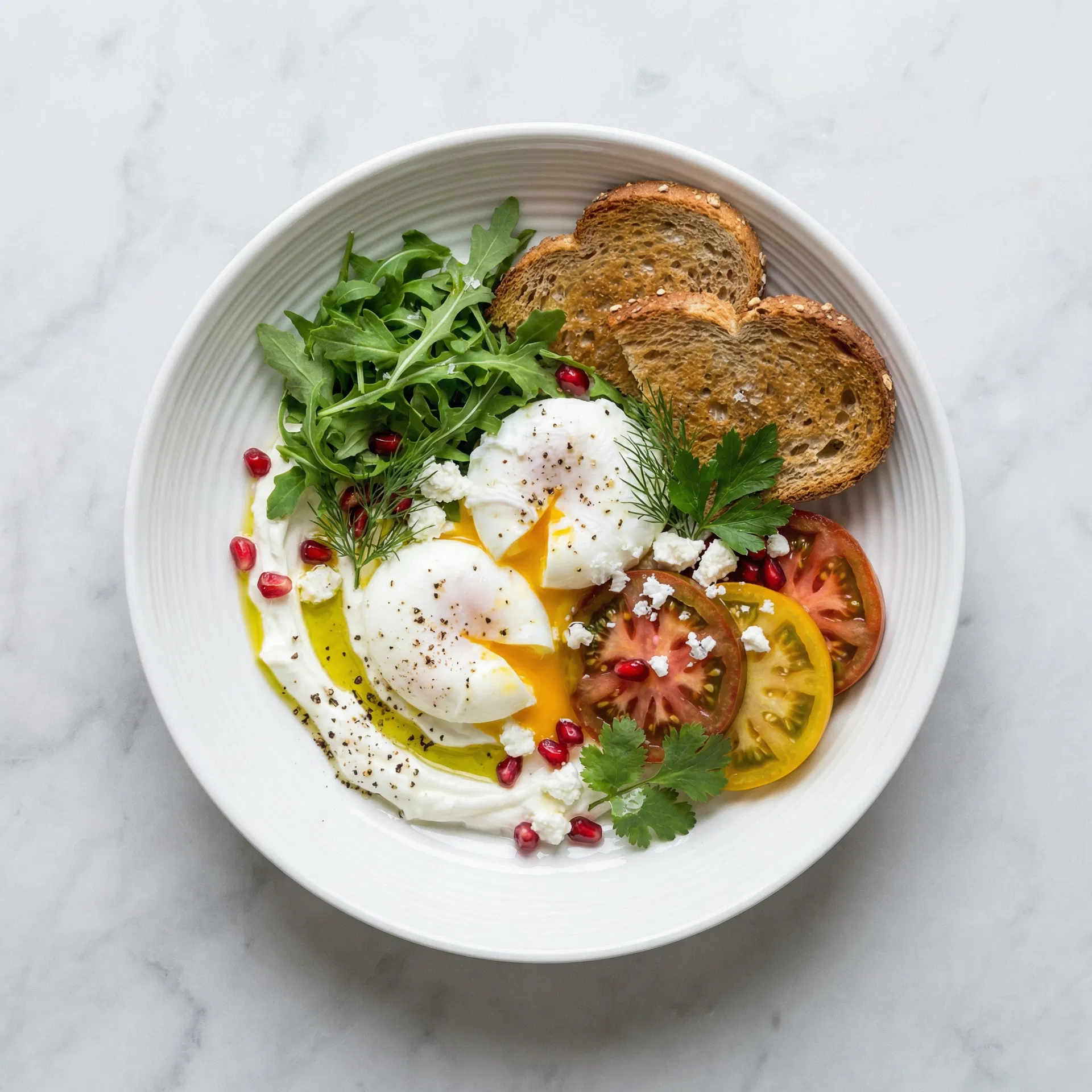 Mediterranean Breakfast with Poached Eggs