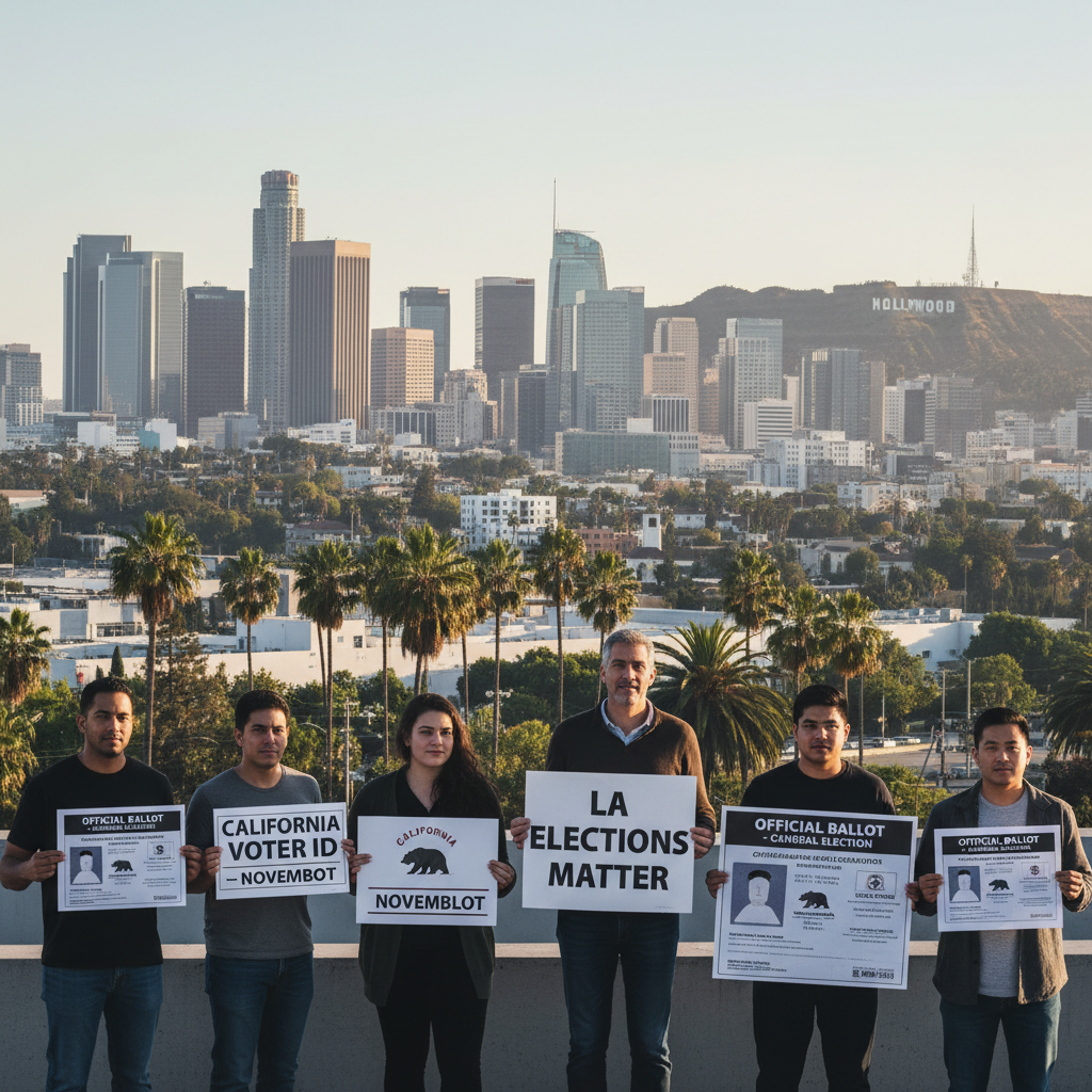 News illustration for: Los Angeles Voters: California Voter ID Initiative on November Ballot in Los Angeles